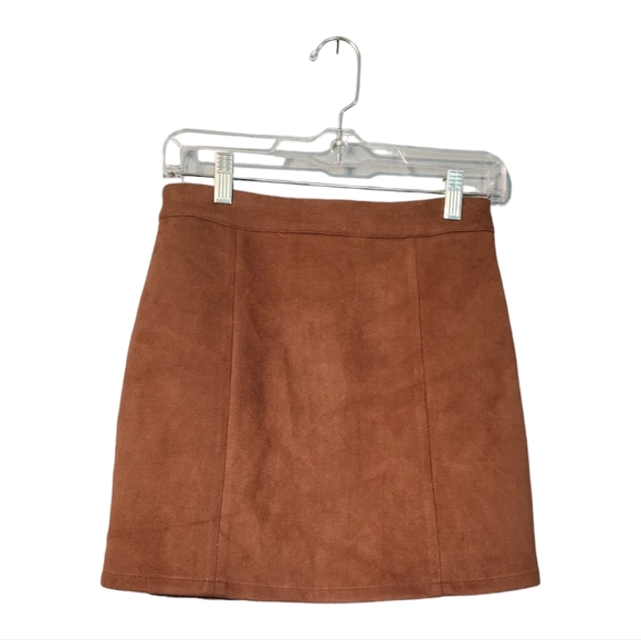 Hyfve Womens Faux Suede Front Zip Skirt Size M - Picture 3 of 4
